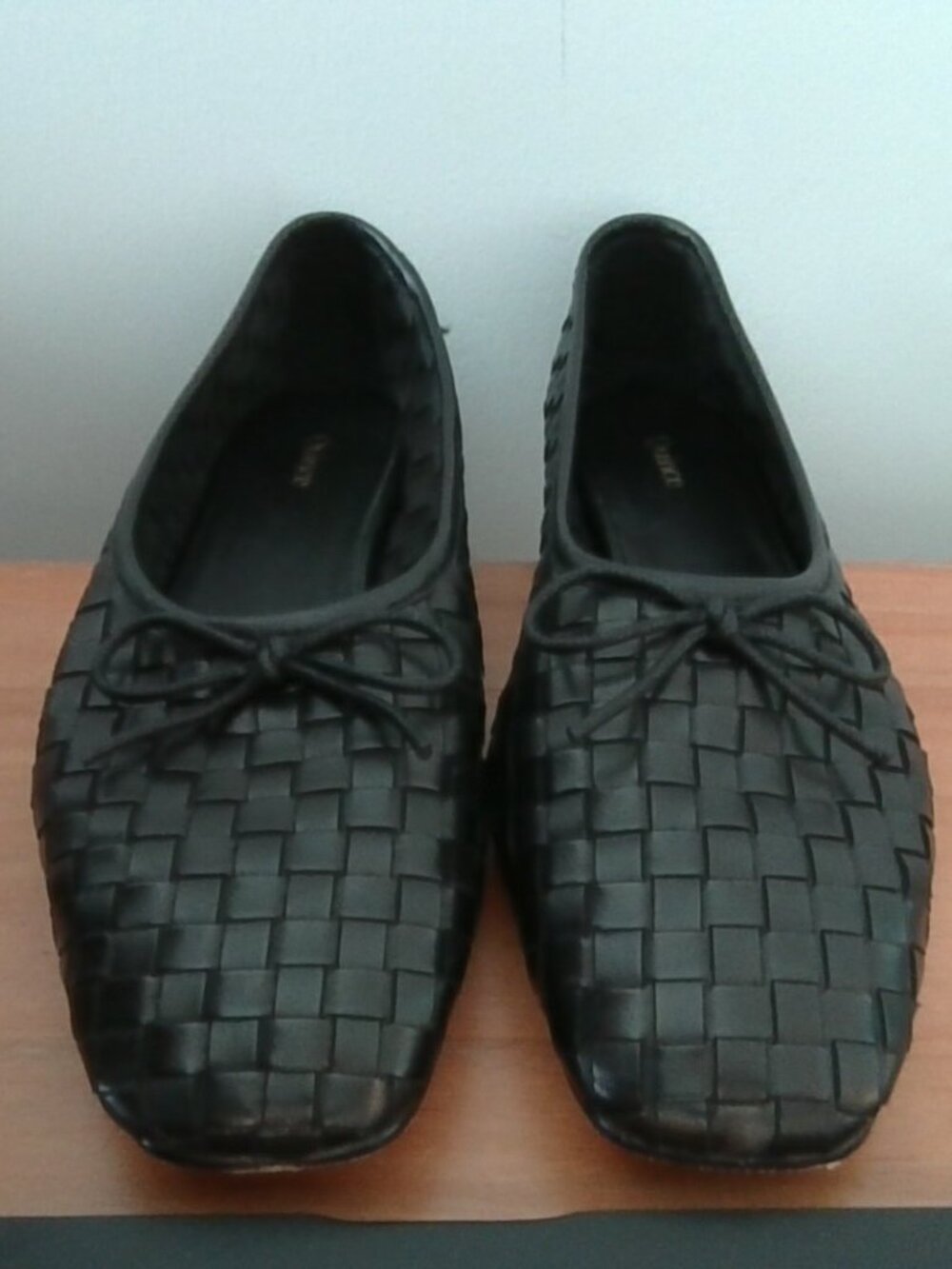 Italian Leather Handwoven Square Toe Ballet Flat Size 6 Women's
